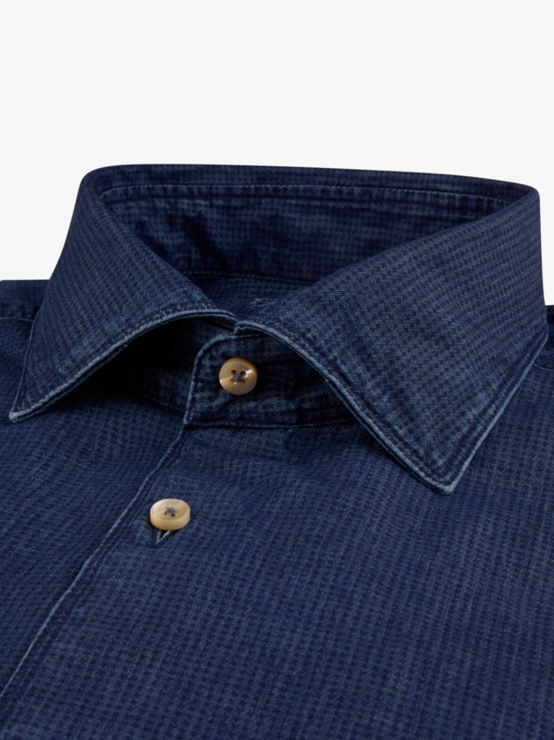 Stenstroms Fitted Tonal Print Dark Indigo
