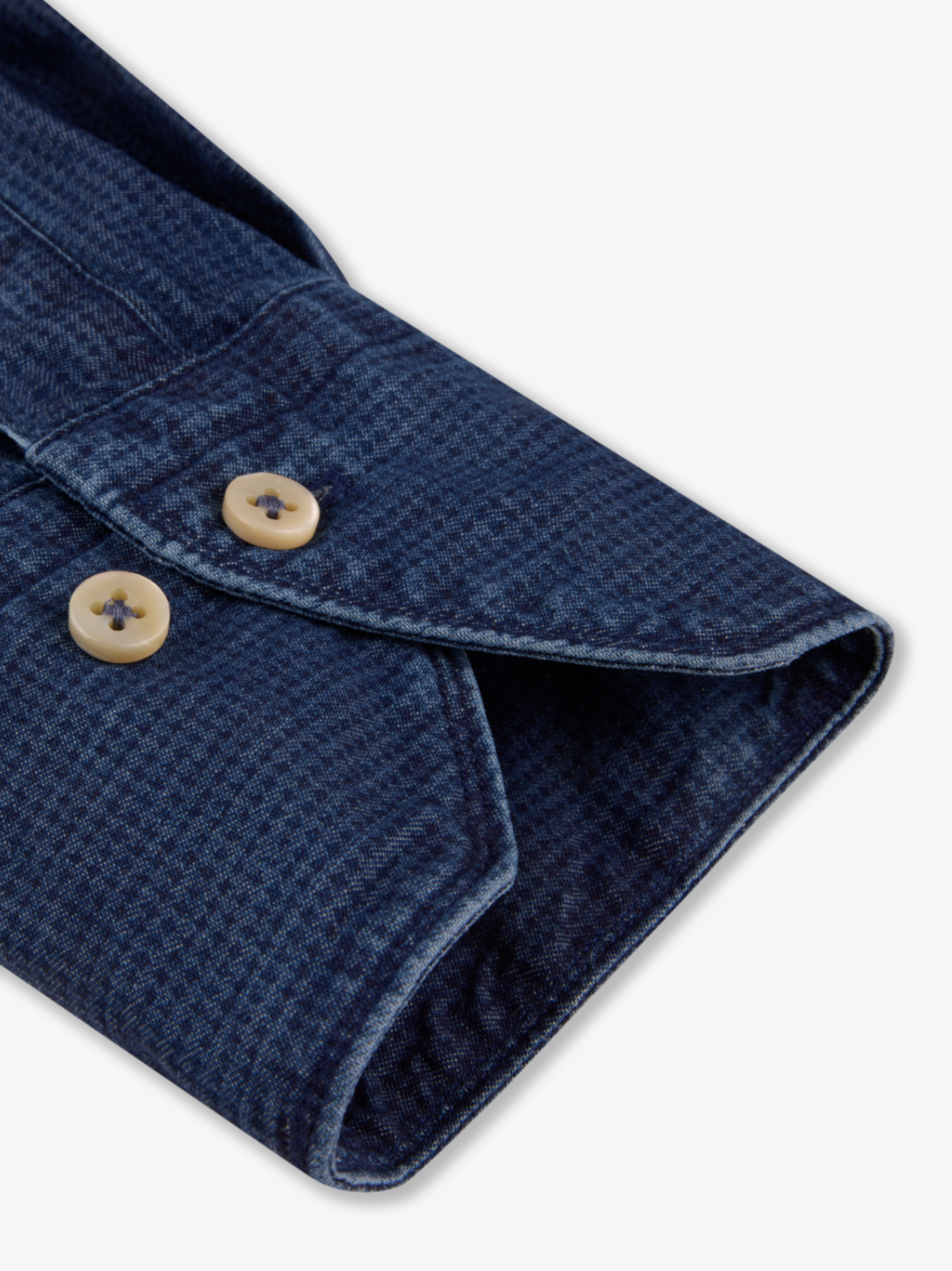 Stenstroms Fitted Tonal Print Dark Indigo