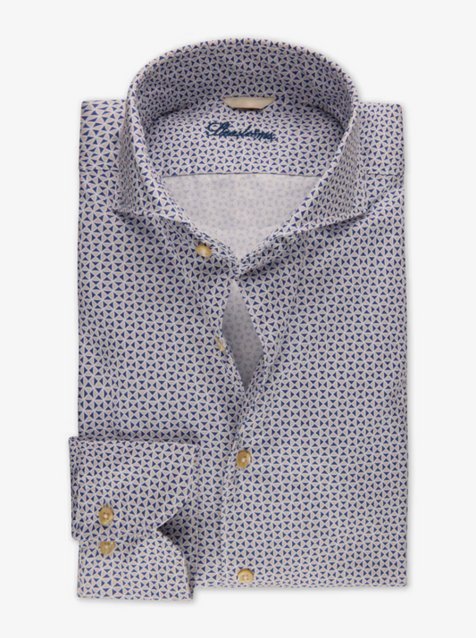 Stenstroms Fitted LS Shirt Blue Pattern