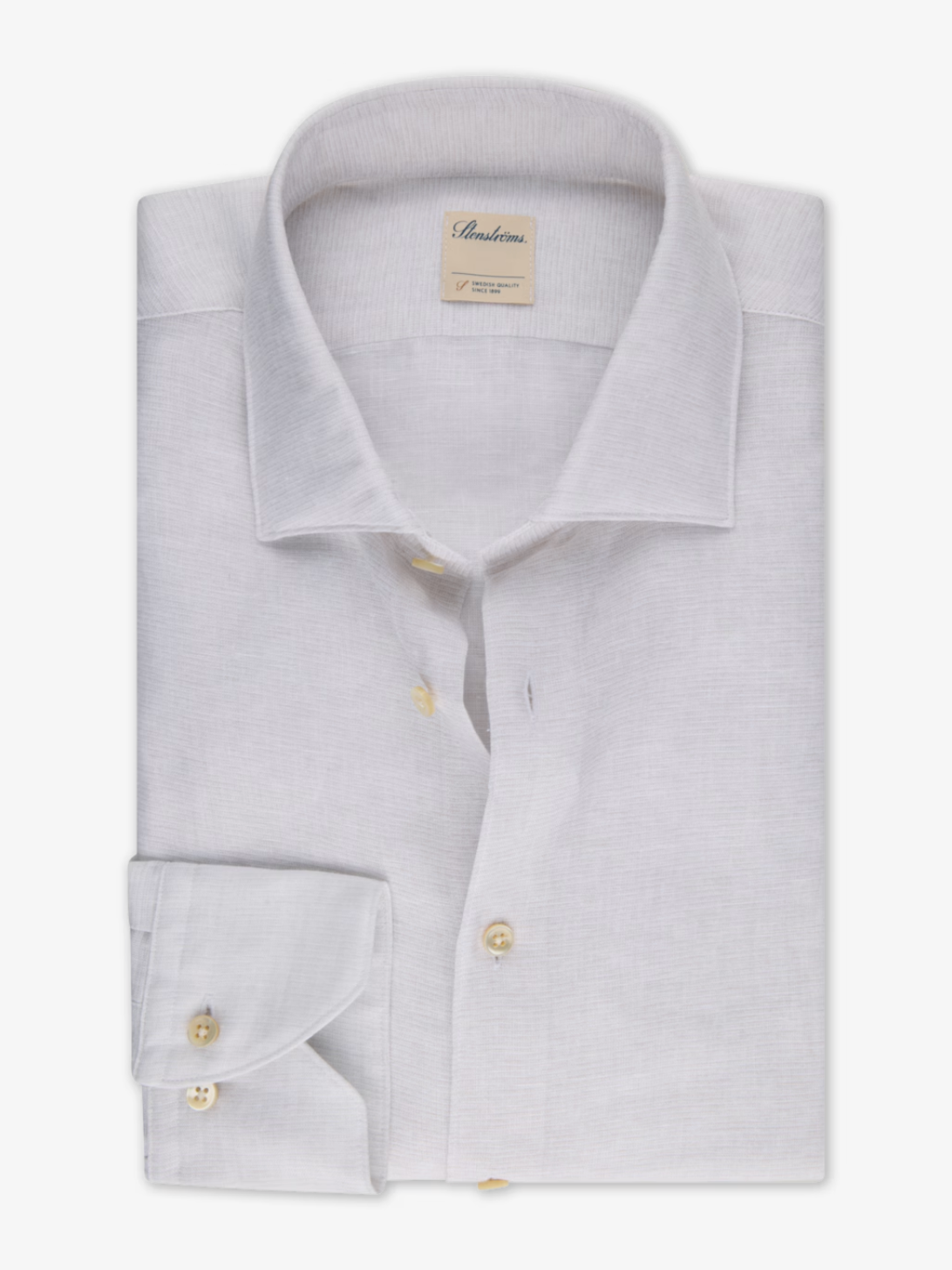 Stenstroms Fitted LS Linen Shirt Champagne