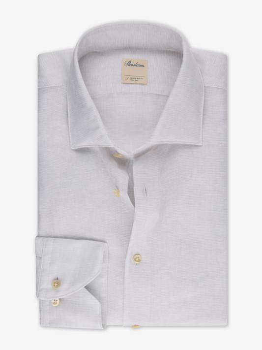 Stenstroms Fitted LS Linen Shirt Champagne