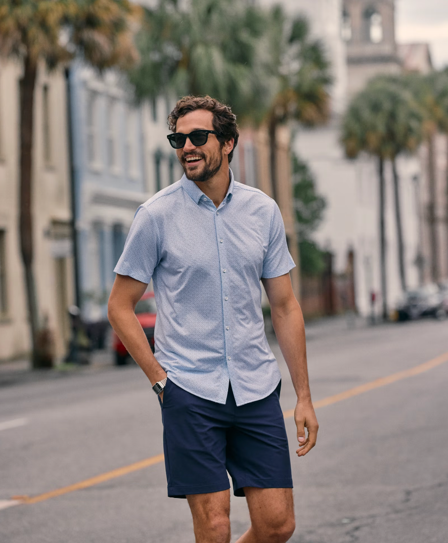 Mizzen + Main Halyard SS Shirt Lt Blue Circle Montage
