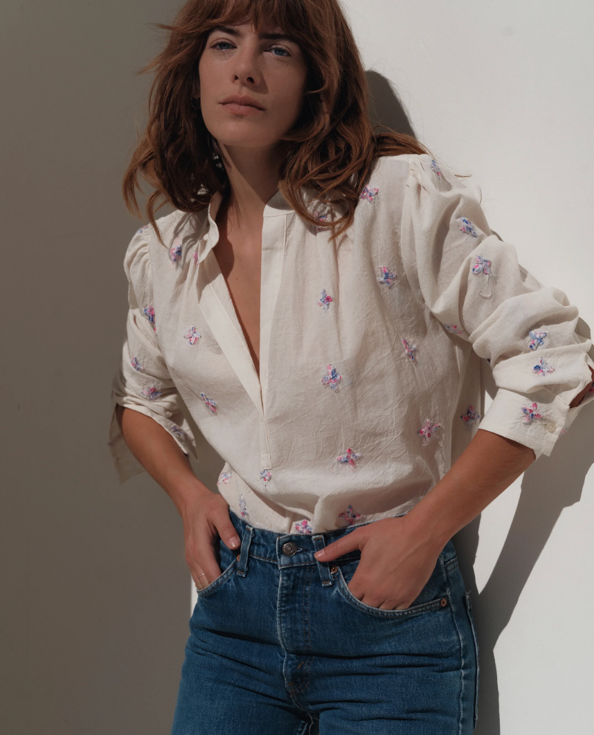 puffy dress shirt Ruffle Elastic Cuffs Puffy Long Sleeve Button Down Shirt Charming Charlie