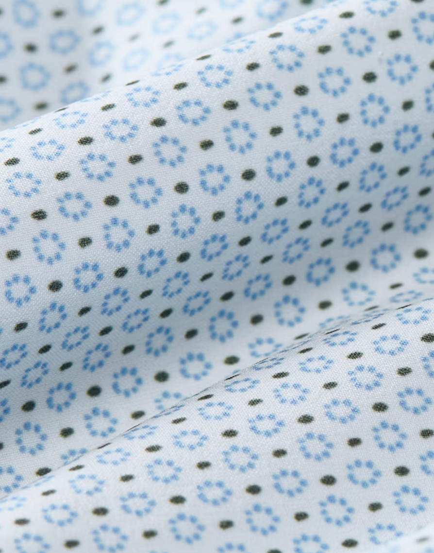 Mizzen + Main Leeward SS Dress Shirt White Geo Bloom