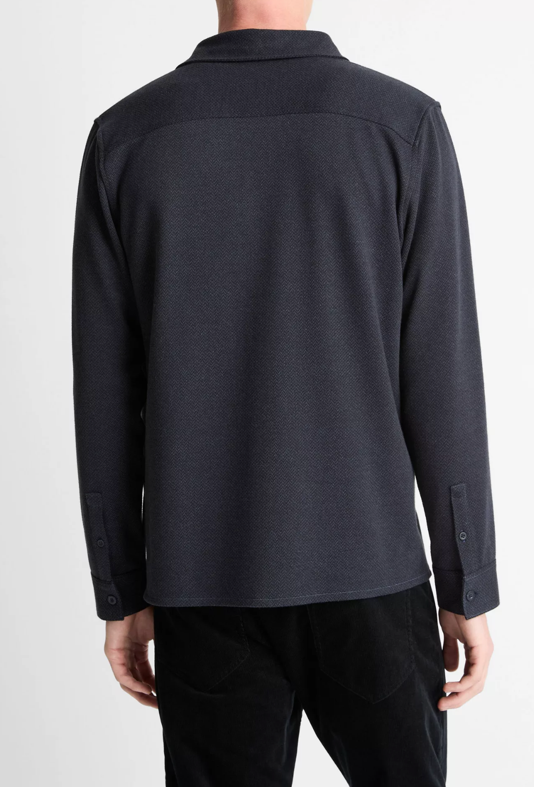 Vince Herringbone LS Button Front Shirt Coastal