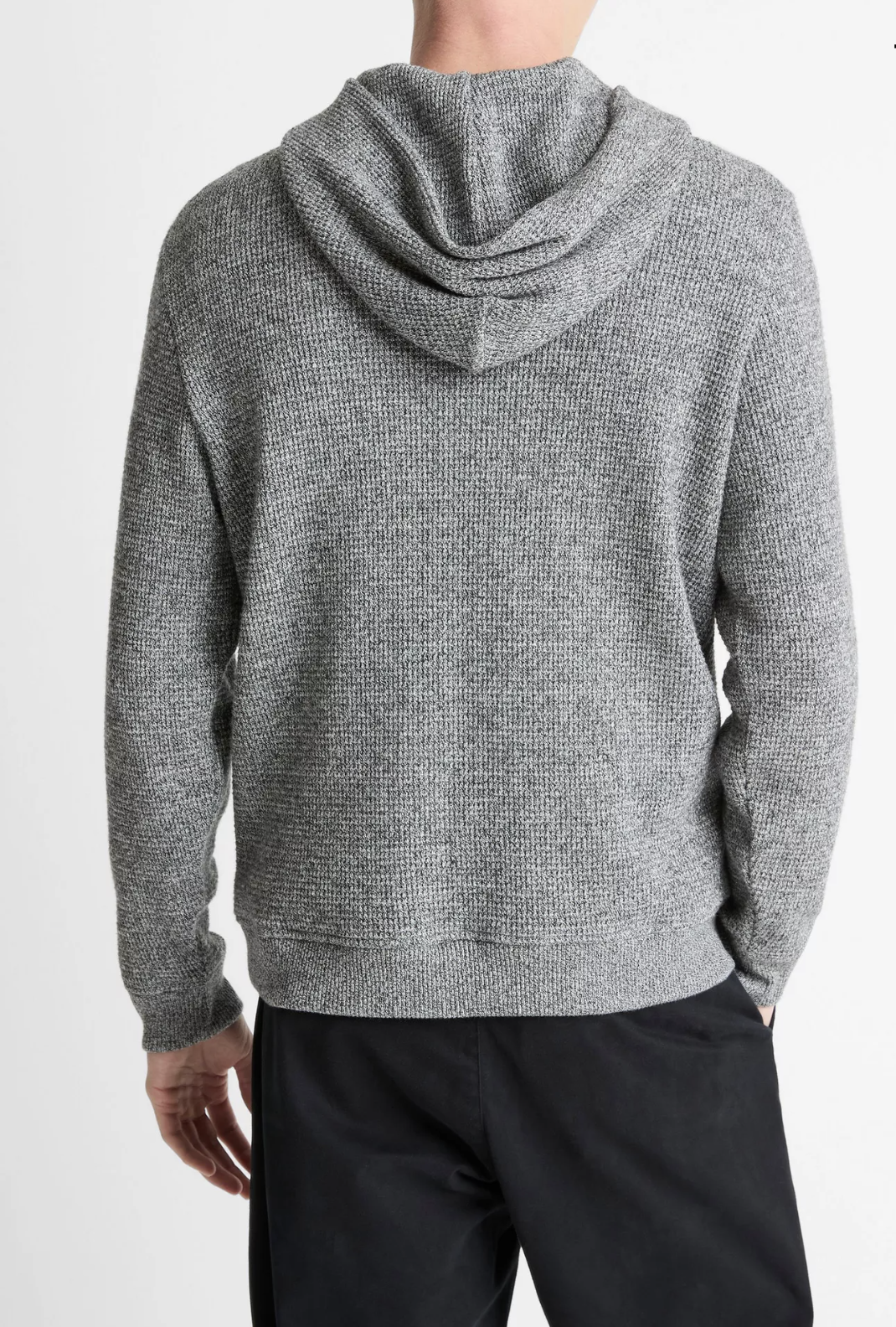 Vince Brushed Waffle LS P/O Hoodie H Black