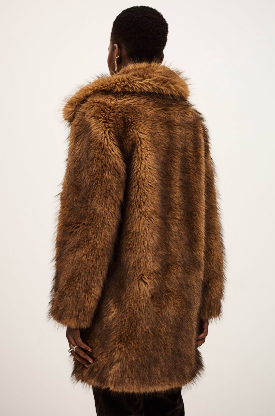 Ba&sh Lester Faux Fur Coat Beige