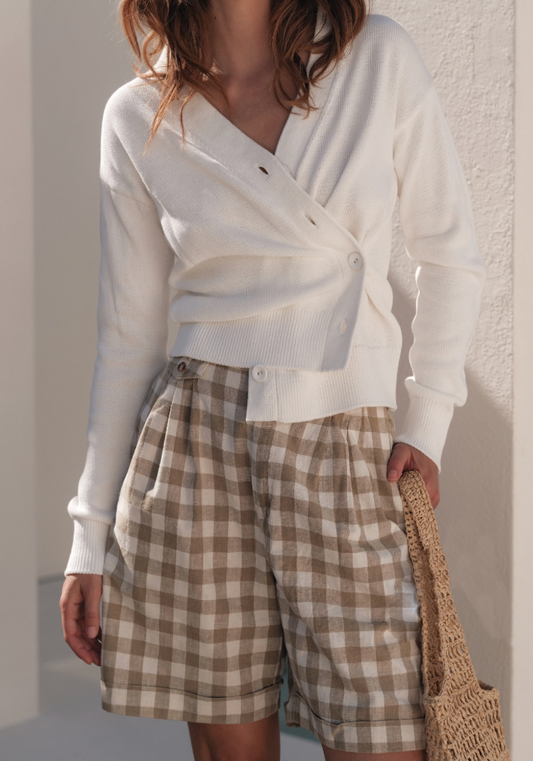 Cissa The Wrap Cardigan White Cotton