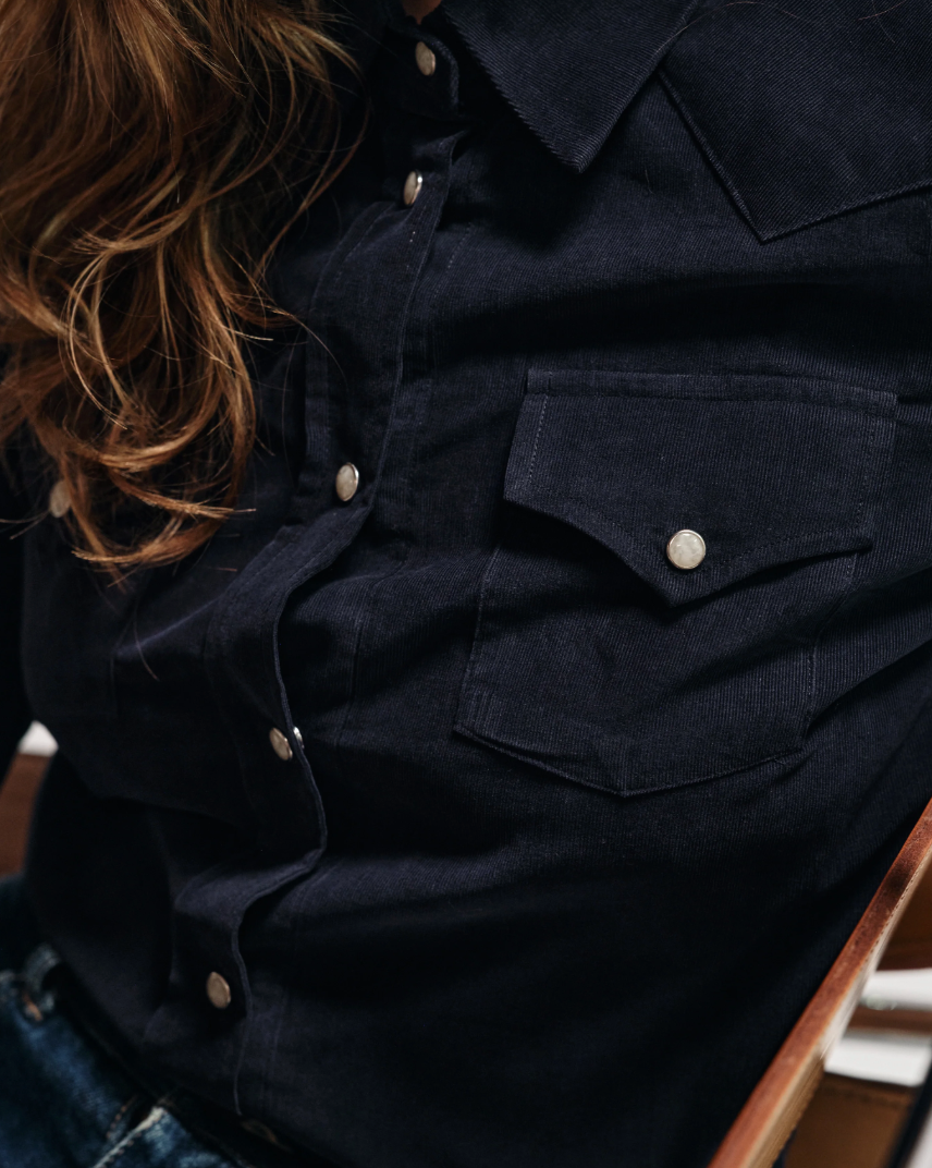 Cissa The Western Shirt Navy Fine Corduroy