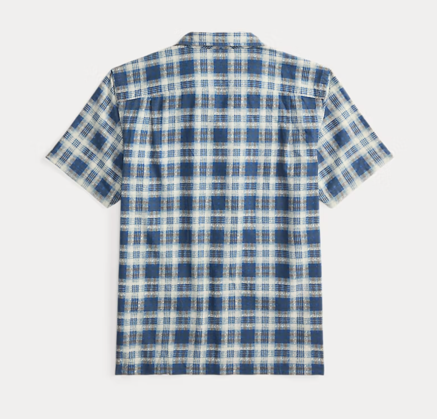 RRL SS Plaid Aloha Camp Shirt Indigo Blue/Black