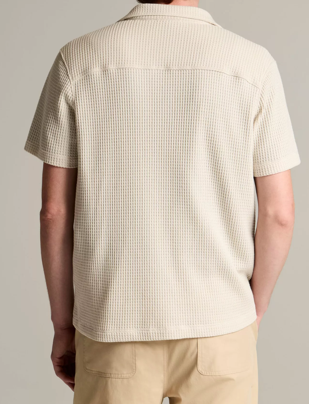 Vince Macro Waffle SS Button Down Cabana Blanco