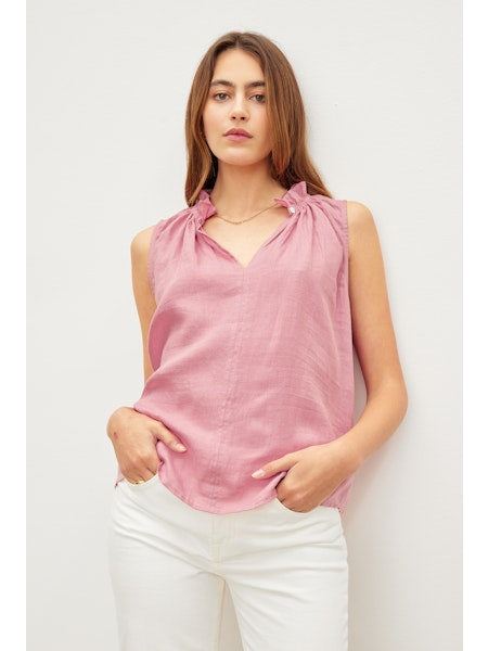 Velvet Masie Sleeveless Linen Top Allure