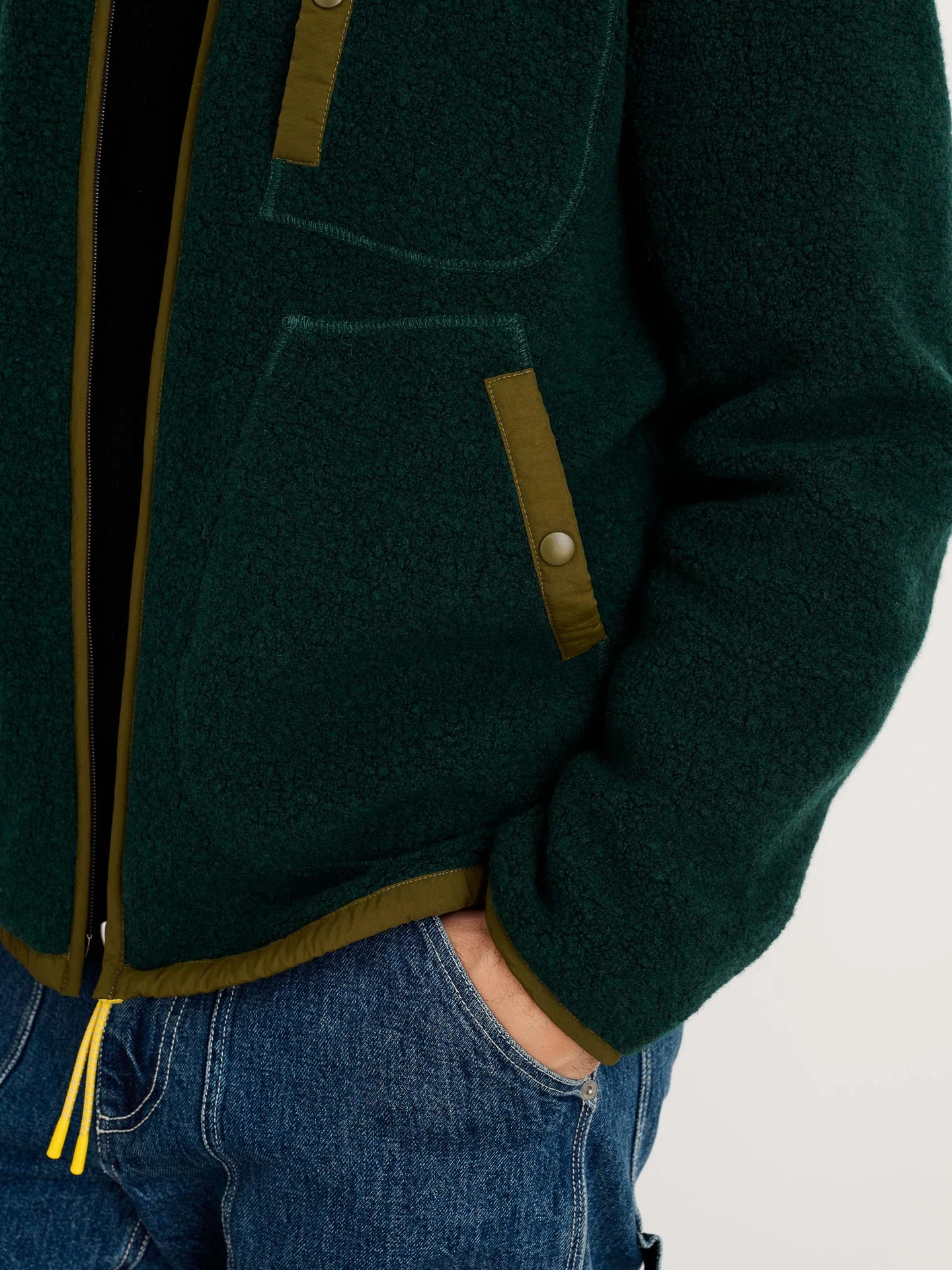 Alex Mill Something Sherpa Jacket Dark Green