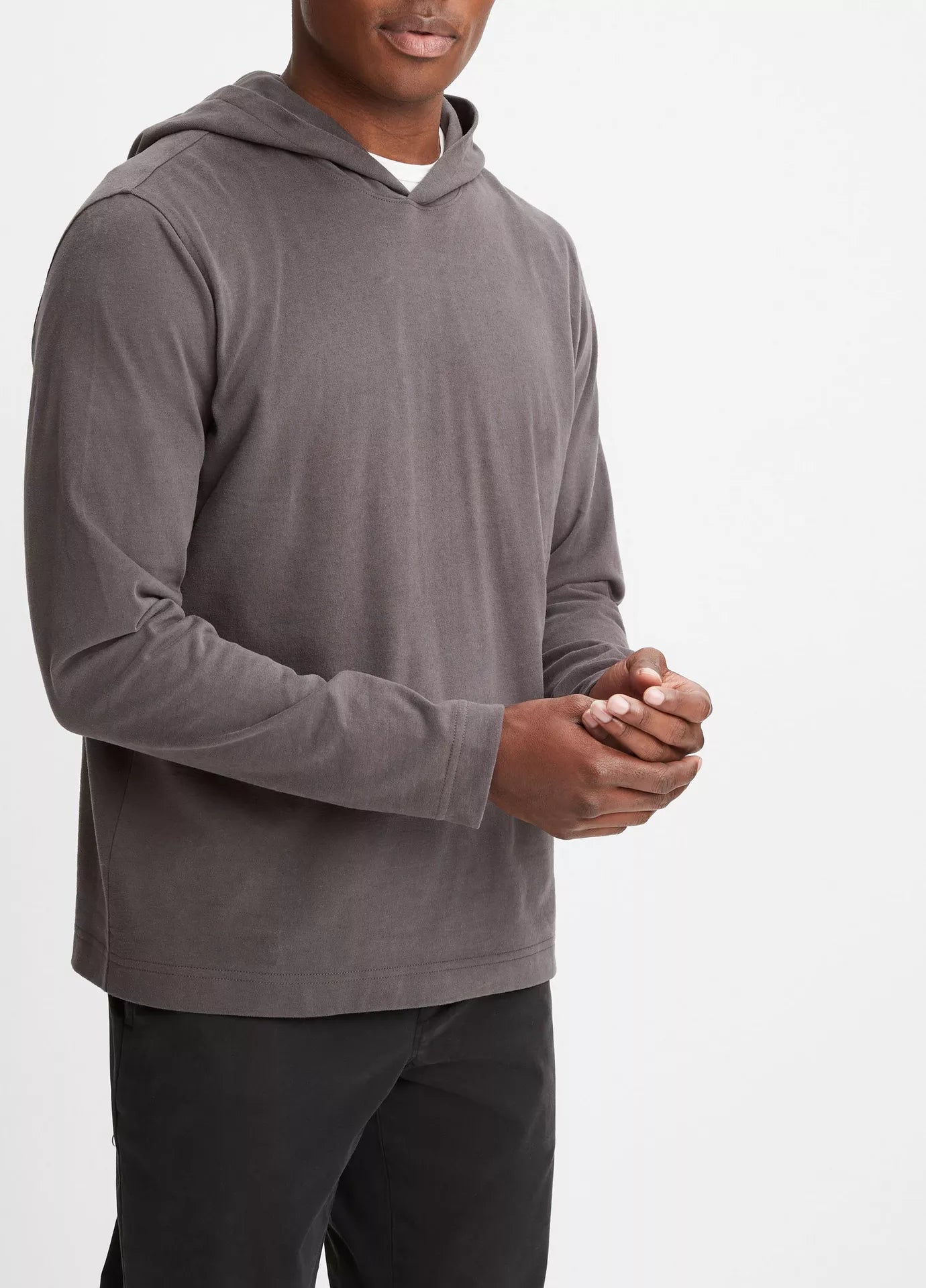 Vince Sueded Jersey PO Hoodie Anchor Grey