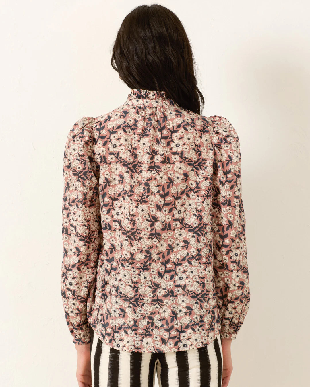Alix of Bohemia Annabel Sepia Floral Shirt Nude