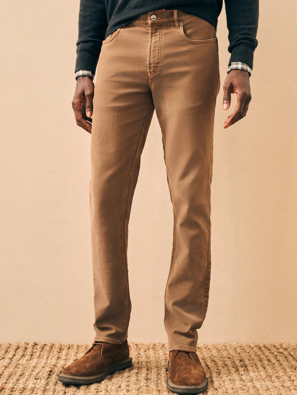 Faherty StretchTerry 5 Pocket Bark Brown