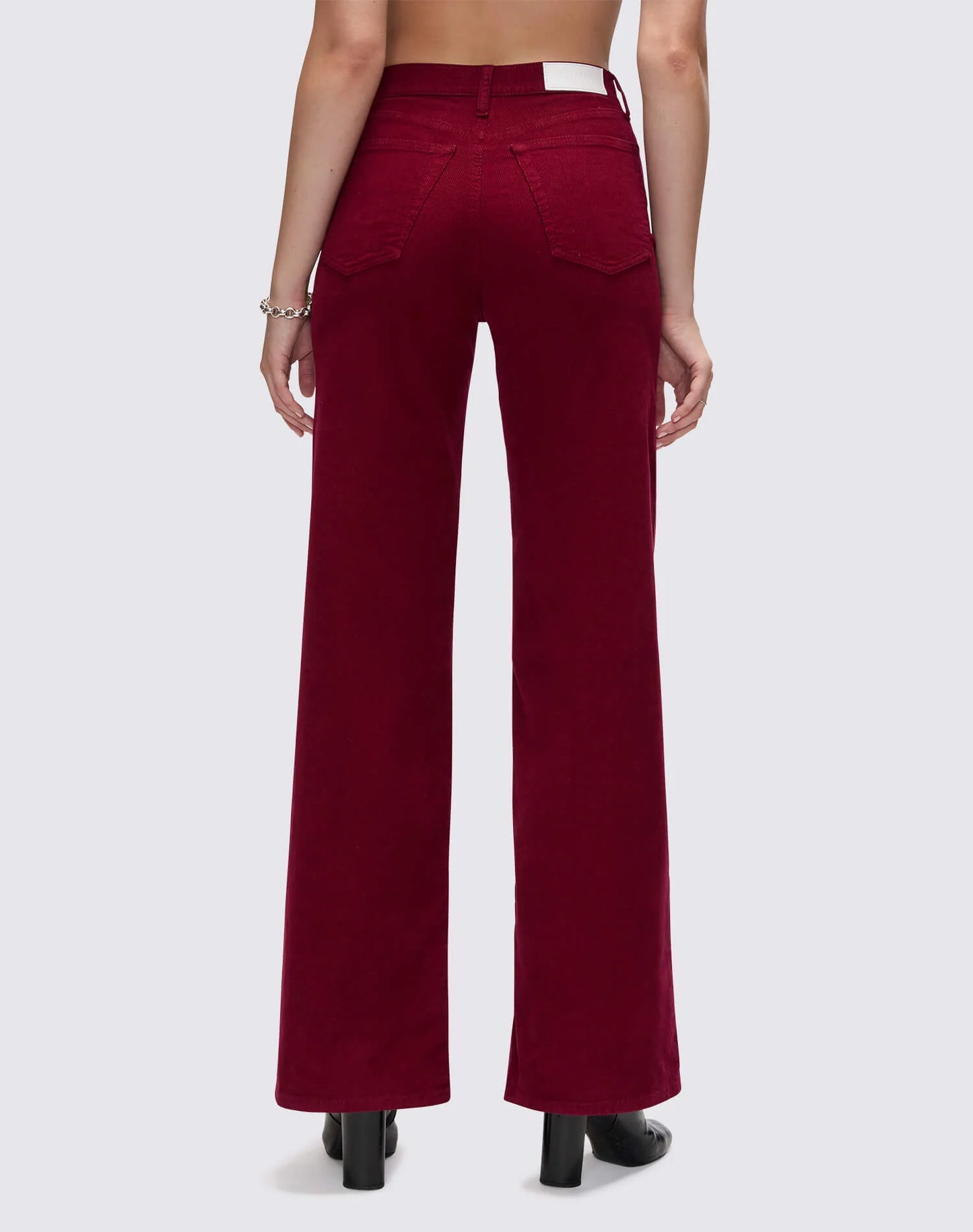 Re/Done High Rise Wide Leg Beet Cord