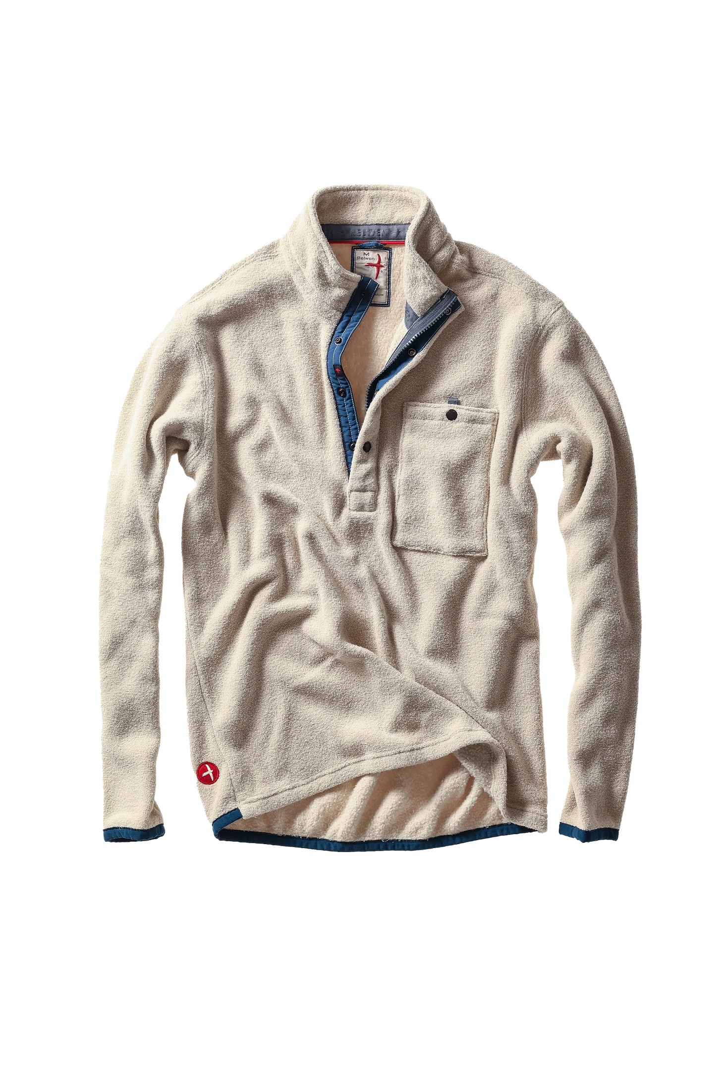 Relwen Terry Snap-Zip Mock Biscuit