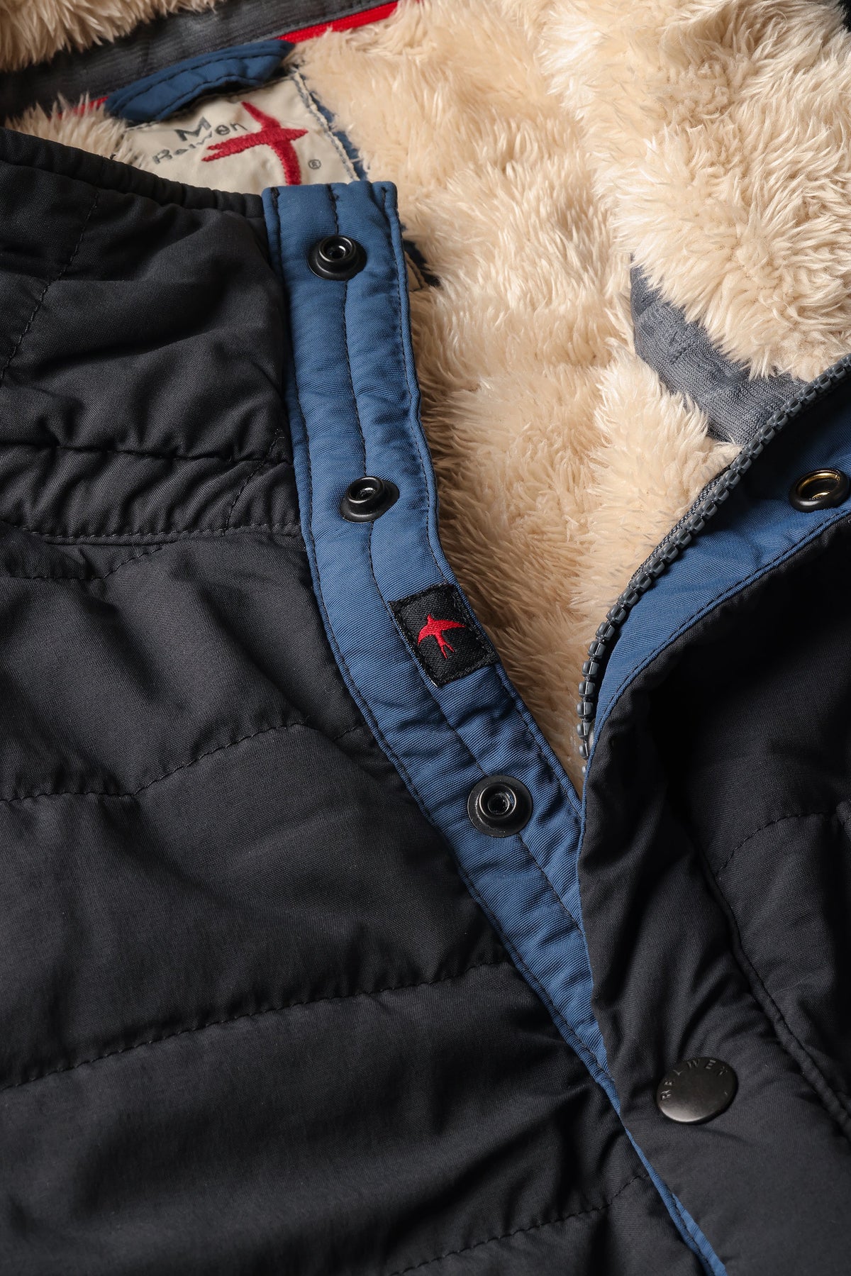 Relwen Quilted Superfleece Popover Black Fade