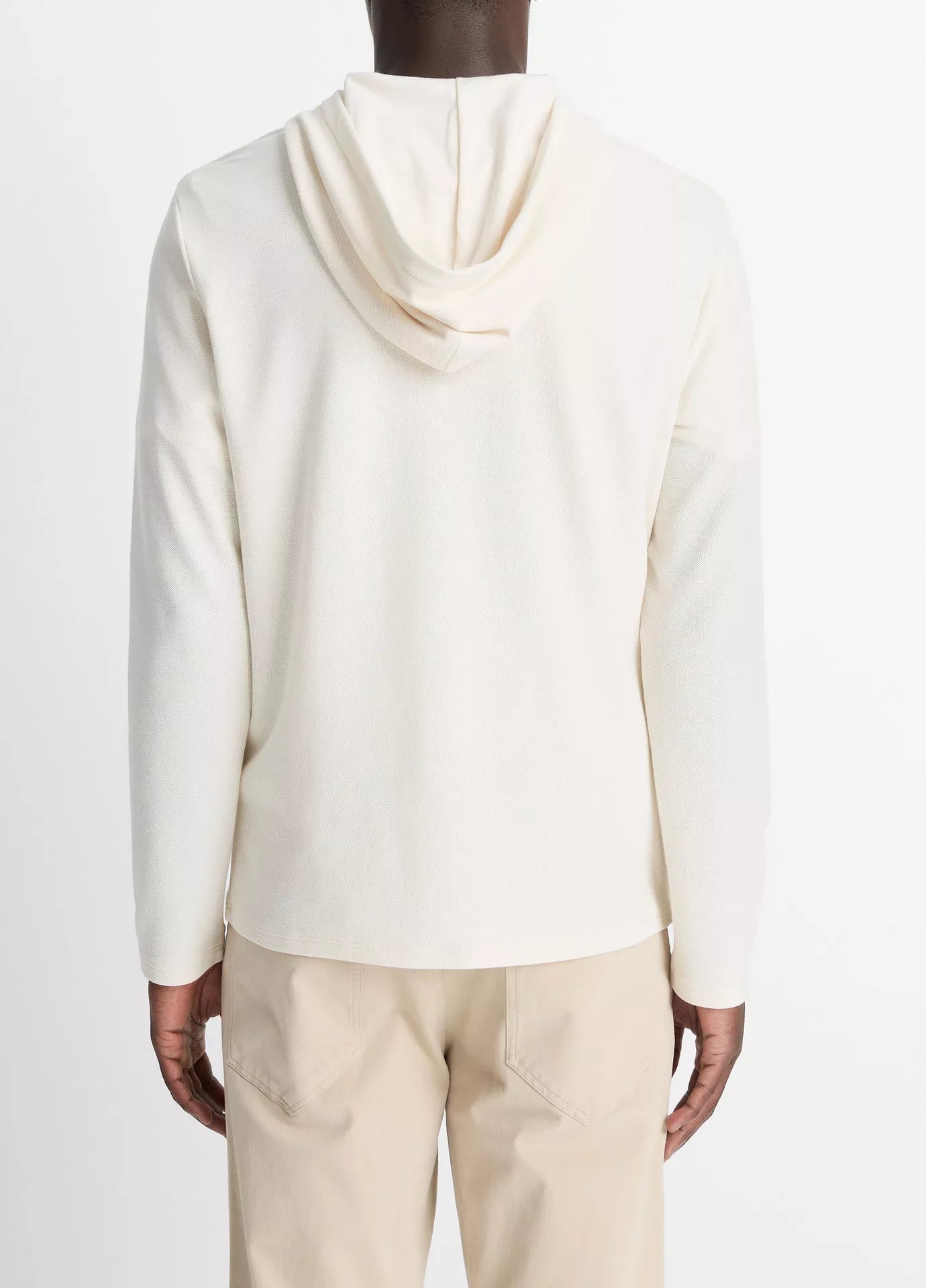 Vince Pima Pique Hoodie Blanco