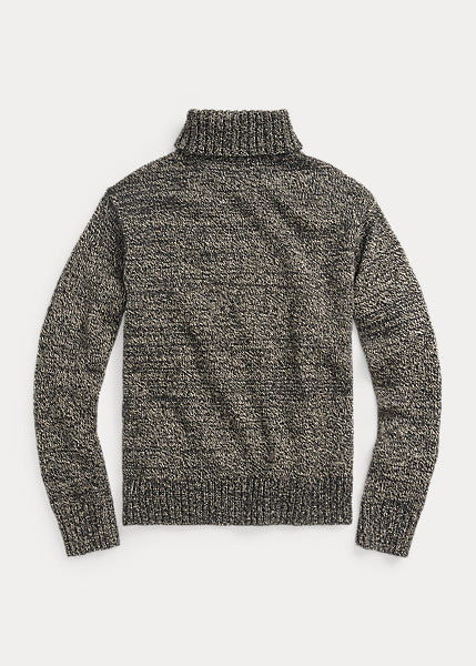 RRL LS Wool/Cotton/Linen Turtleneck Sweater Salt Pepper Marl