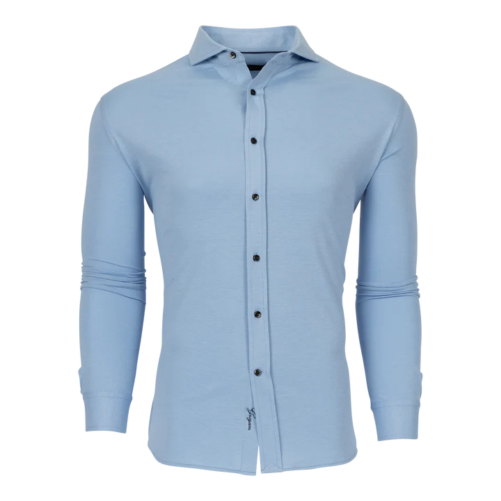 Greyson Woodward Pique Shirt Wolf Blue