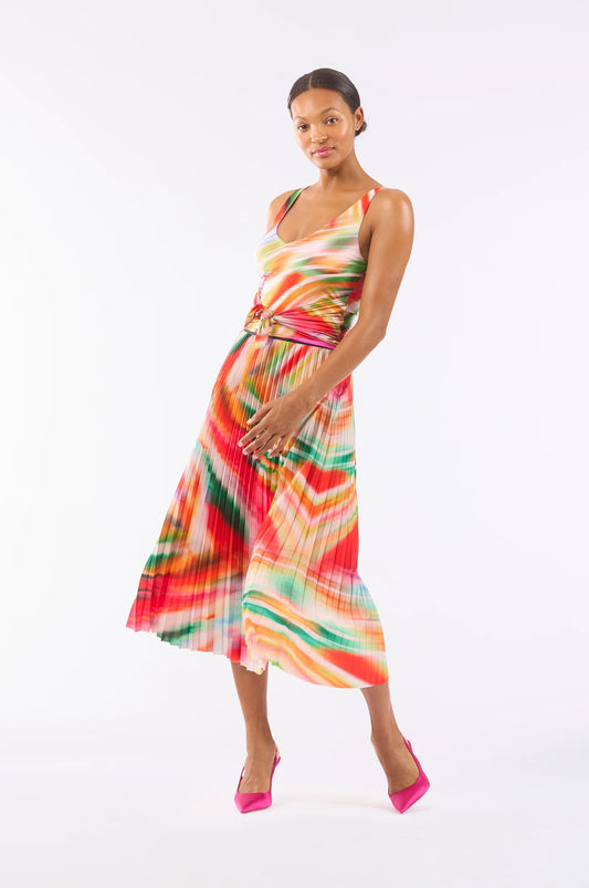Le Superbe Blold Swirl Pleated Skirt