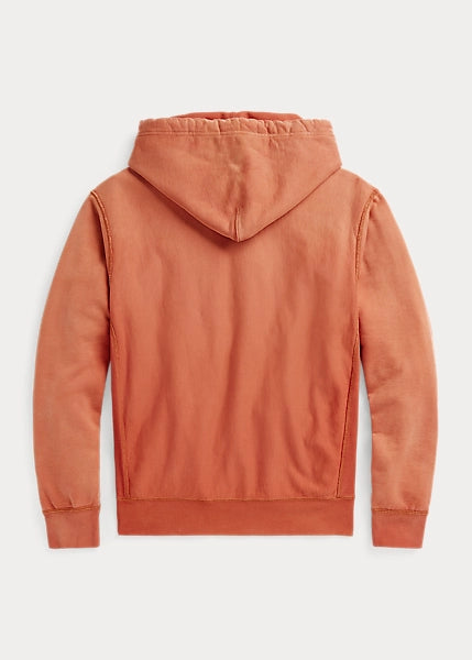 RRL Bison Graphic LS Fleece Hoodie Vintage Orange