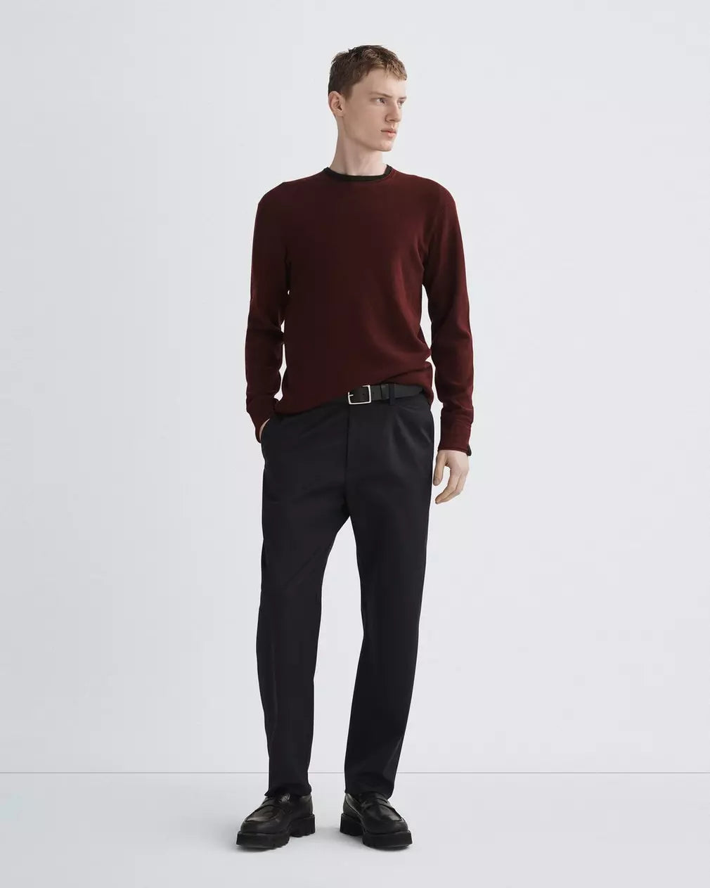 Rag & Bone Martin Merino Crew Burgundy