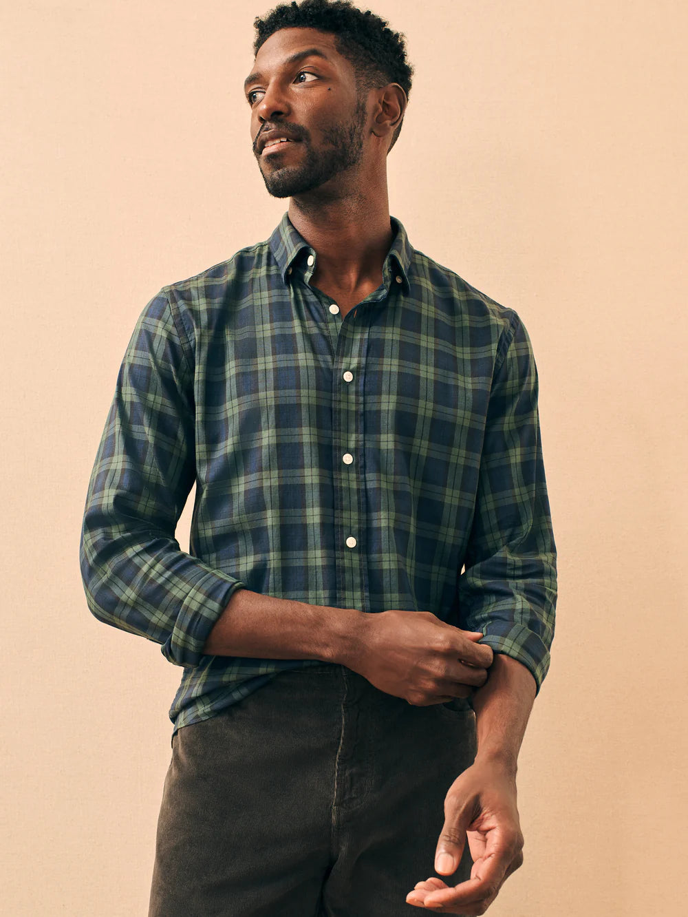 Faherty The Movement Shirt Blackwatch Plaid