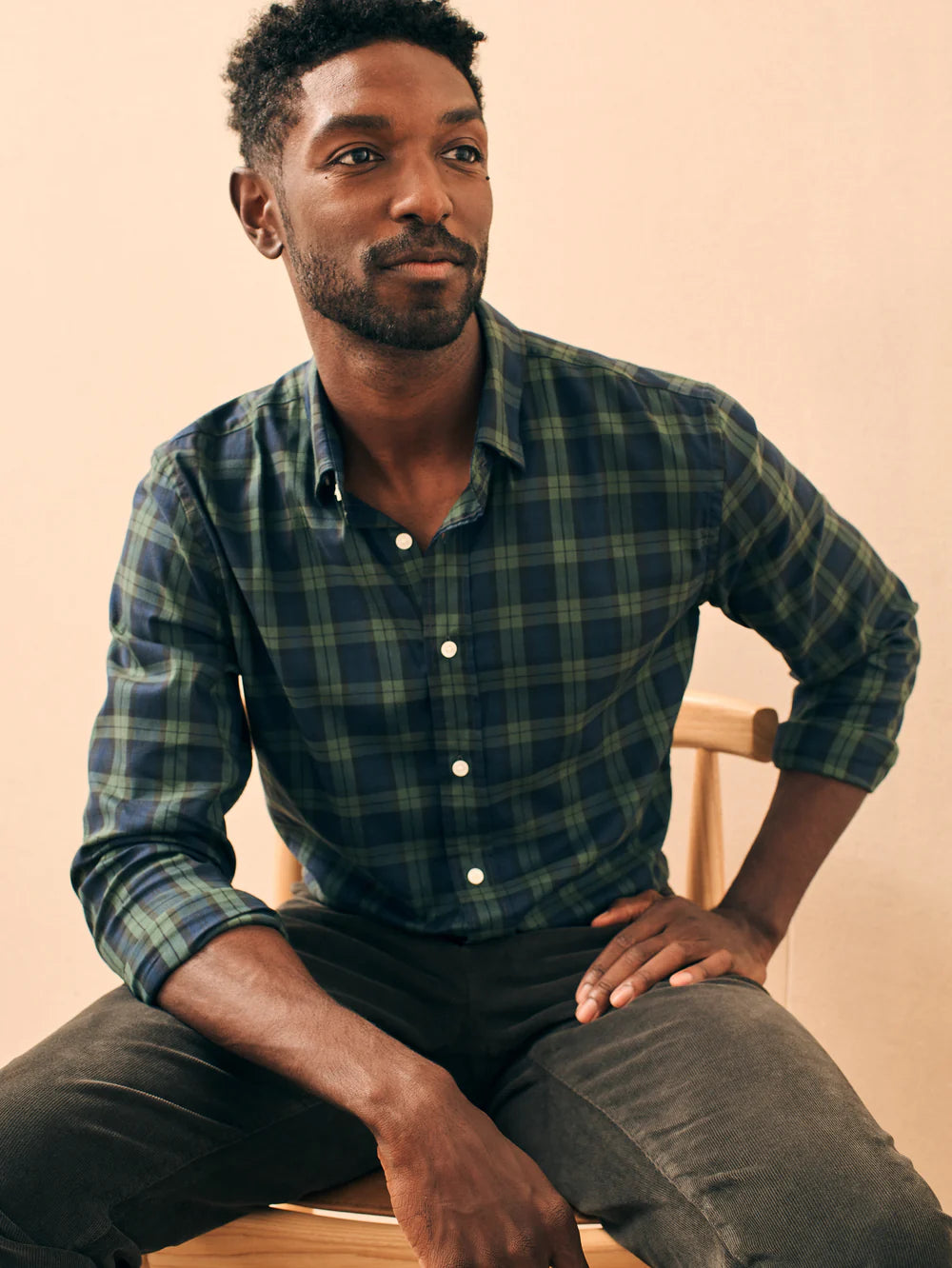 Faherty The Movement Shirt Blackwatch Plaid