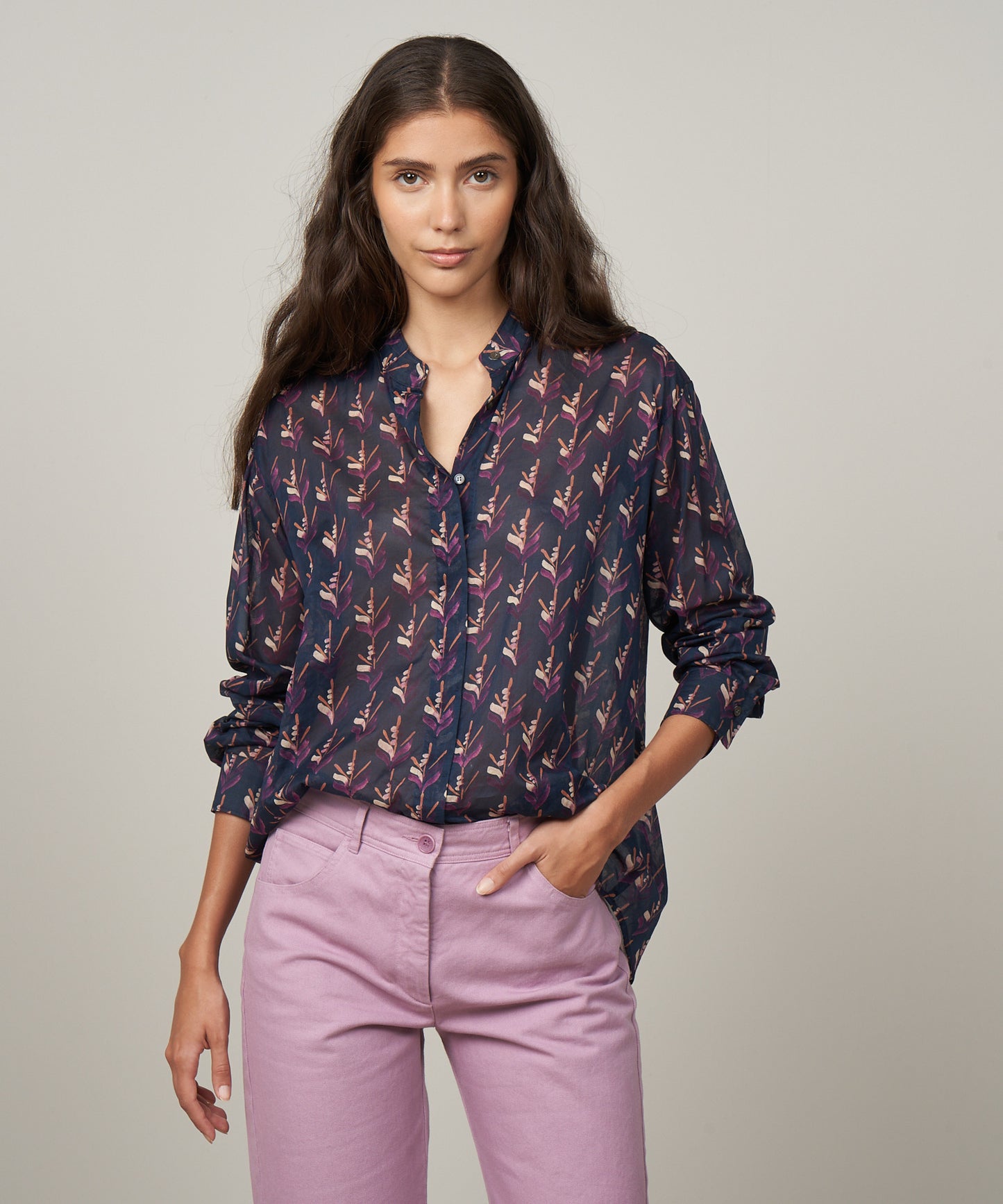 Hartford Coraz Navy Print Blouse
