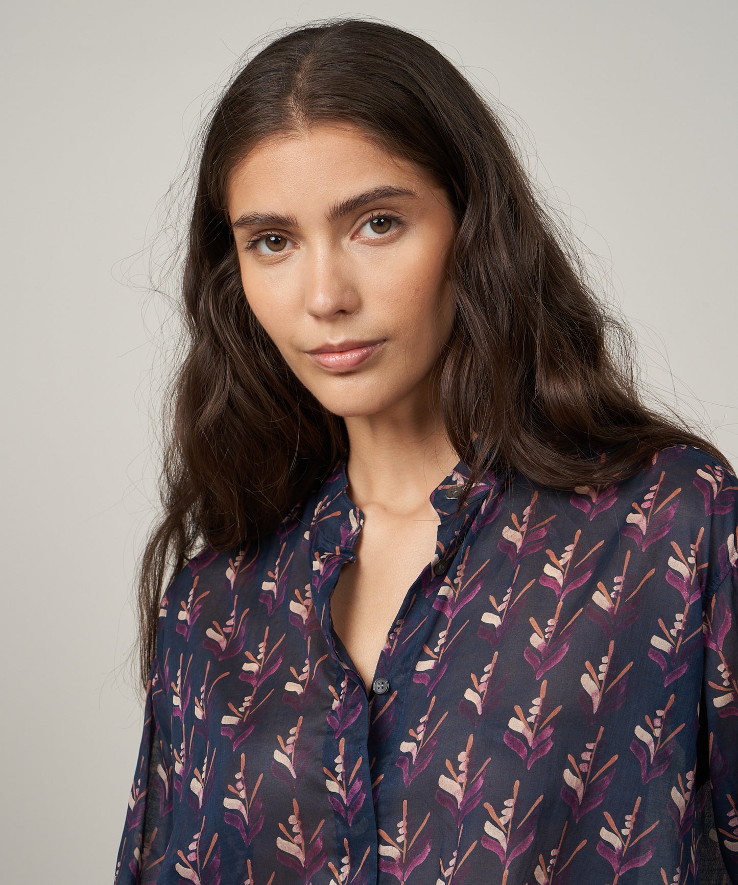 Hartford Coraz Navy Print Blouse
