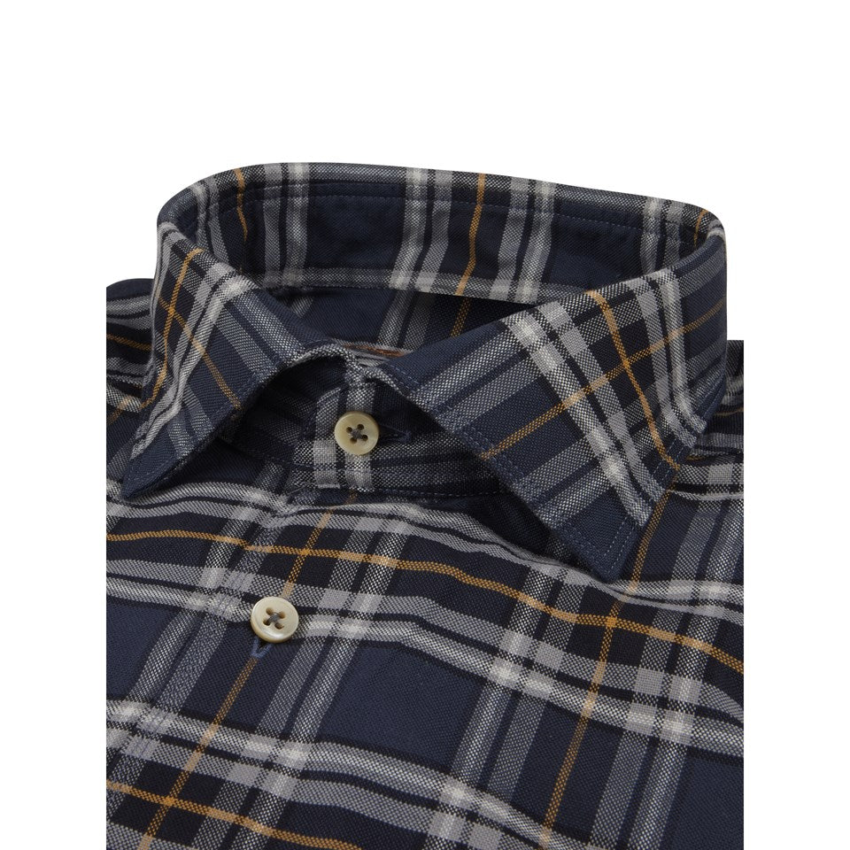 Stenstroms Fitted Charcoal Plaid Shirt 820