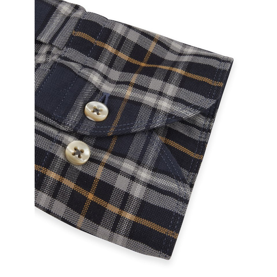 Stenstroms Fitted Charcoal Plaid Shirt 820