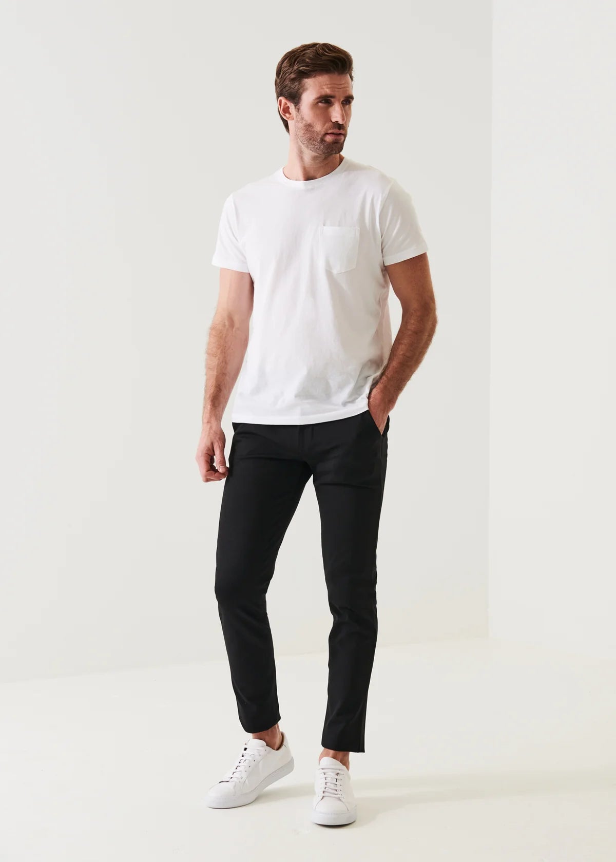 Patrick Assaraf Slim Stretch Chino Black