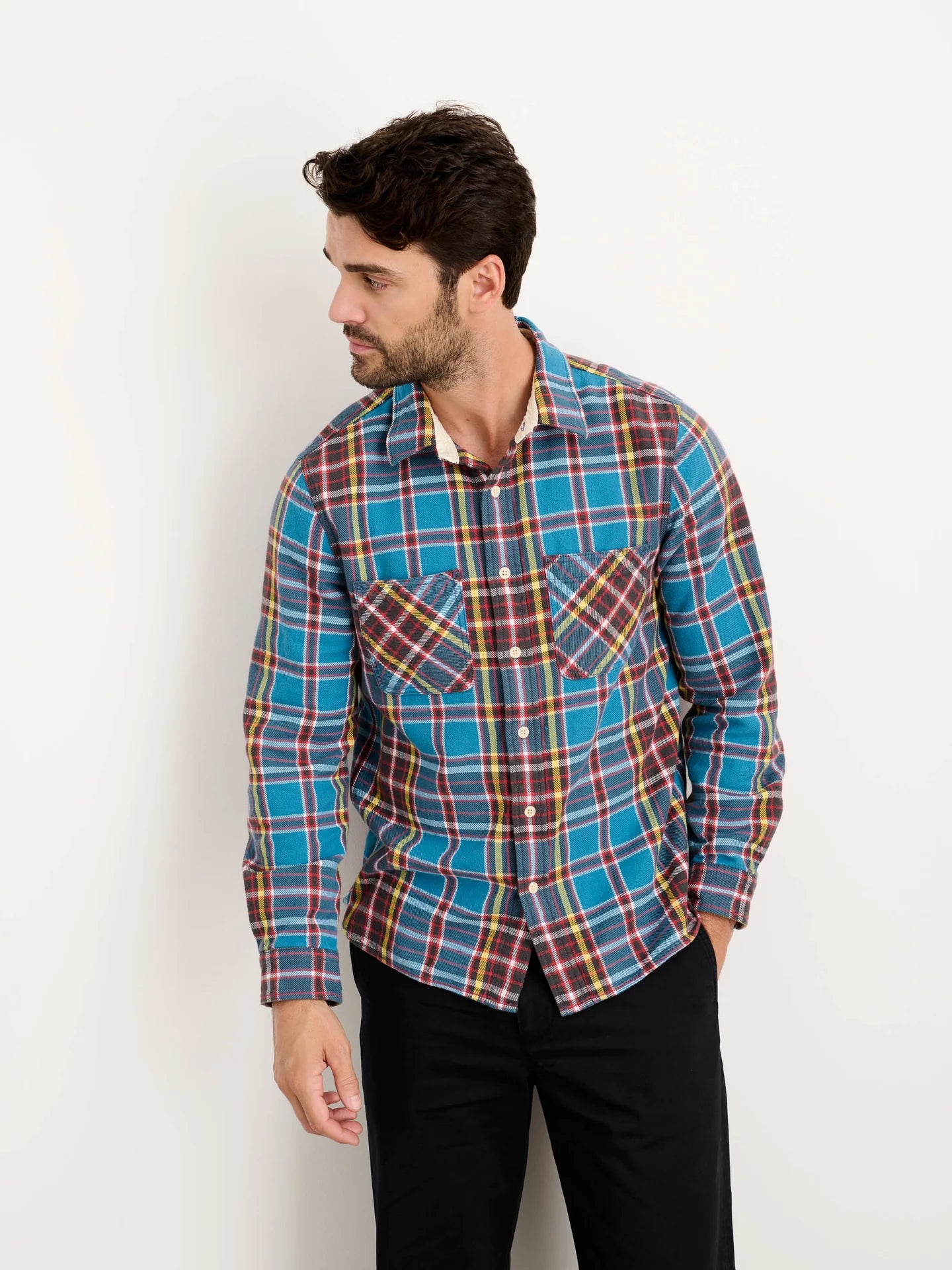 Alex Mill Chore Shirt in Blue Plaid Flannel