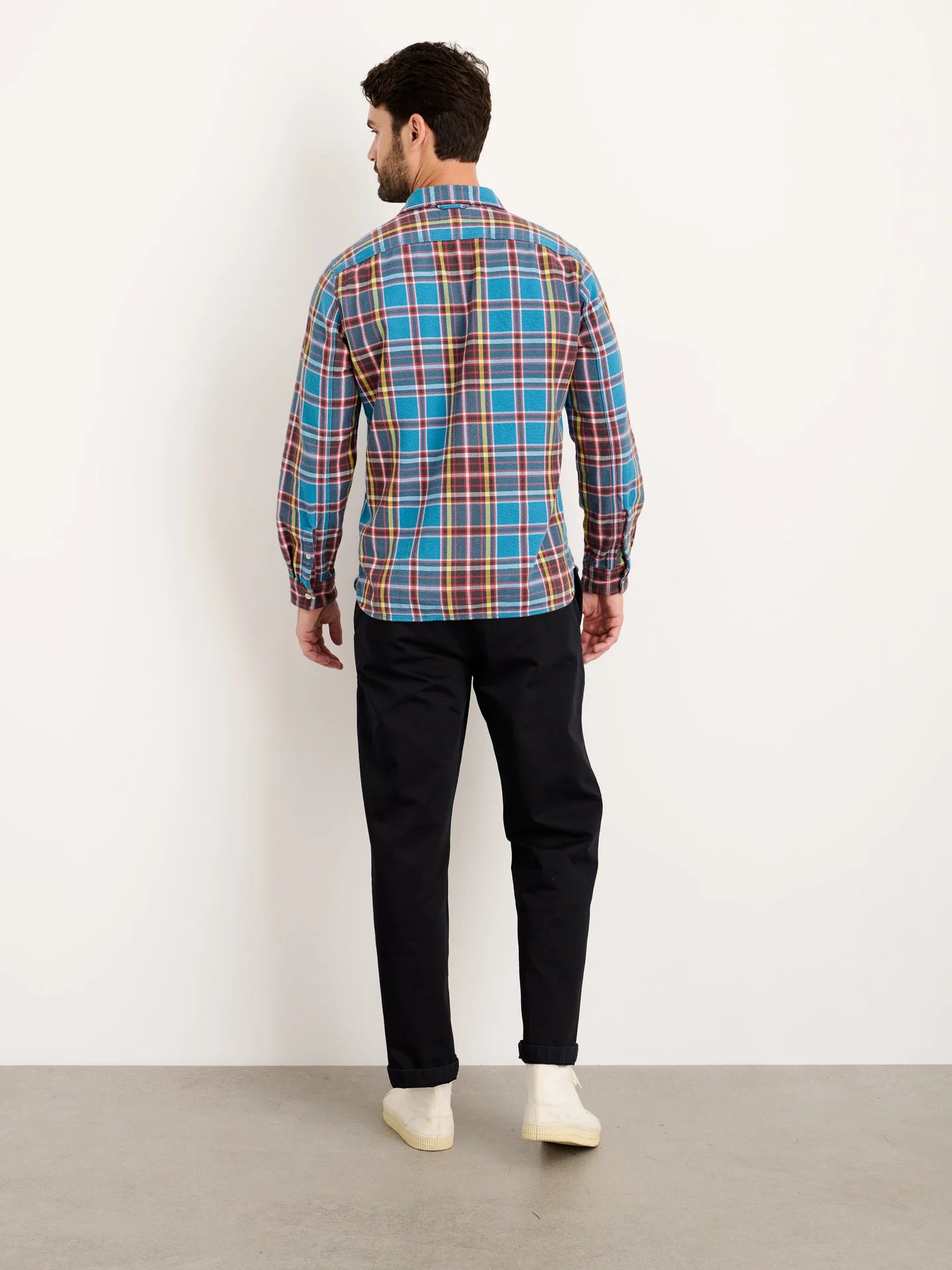 Alex Mill Chore Shirt in Blue Plaid Flannel