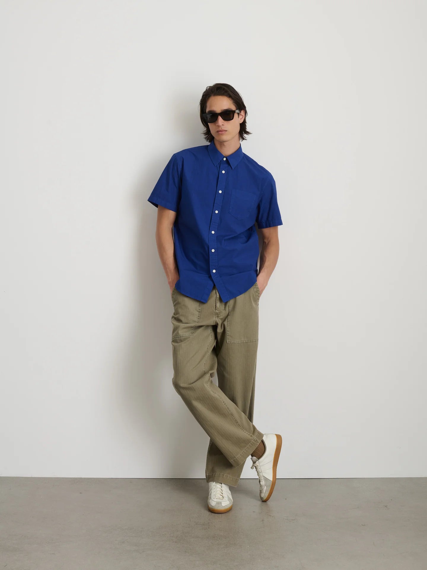 Alex Mill SS Mill Shirt in Paper Poplin Cobalt