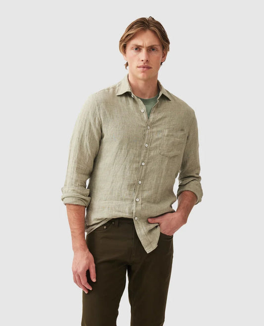 Rodd & Gunn Coromandel LS Linen Shirt Sage Grey