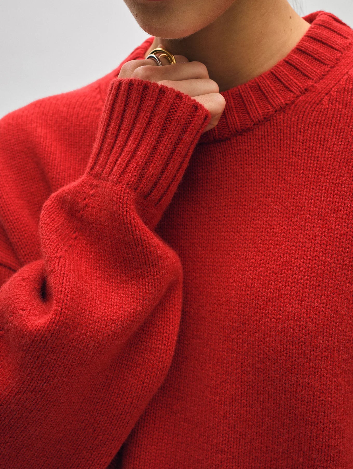 White + Warren Cashmere Blend Drop Shouder Crewneck Cottage Red