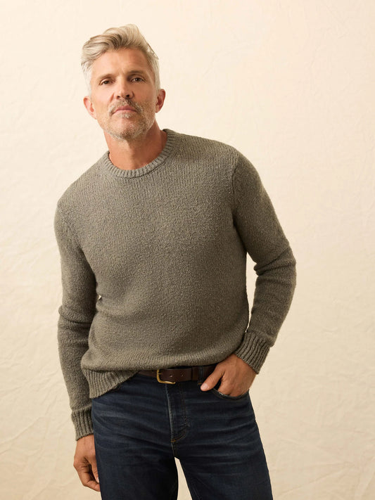 Faherty Heirloom Crewneck Sweater Olive Cove