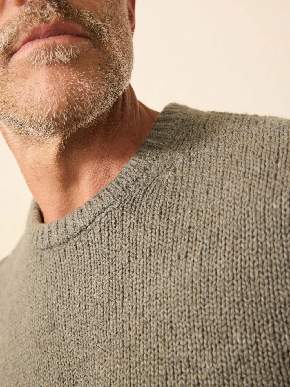 Faherty Heirloom Crewneck Sweater Olive Cove