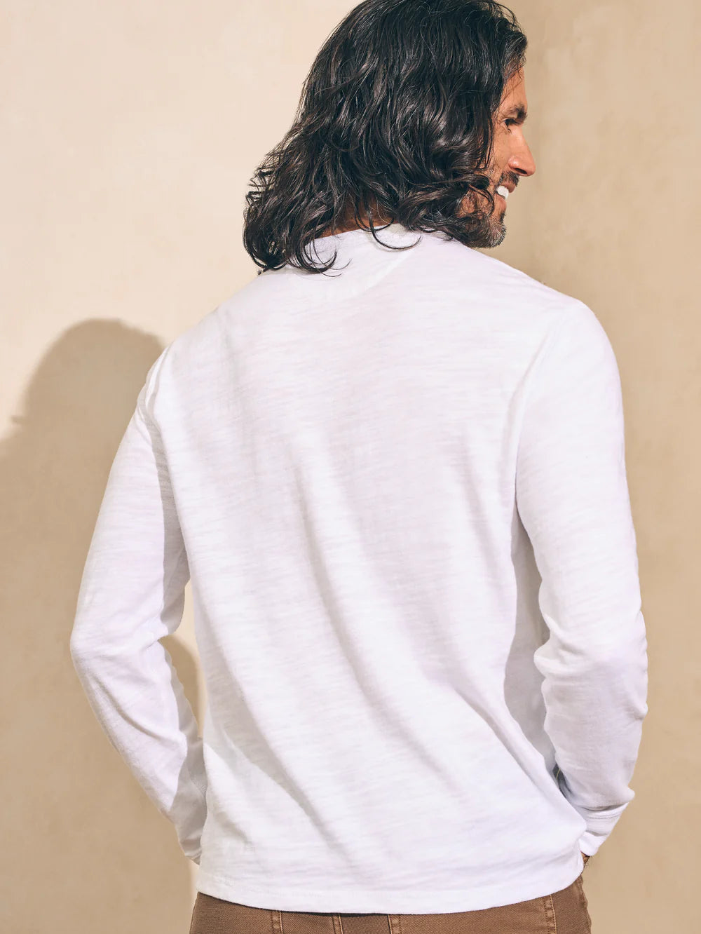 Faherty Sunwashed Slub Crew White