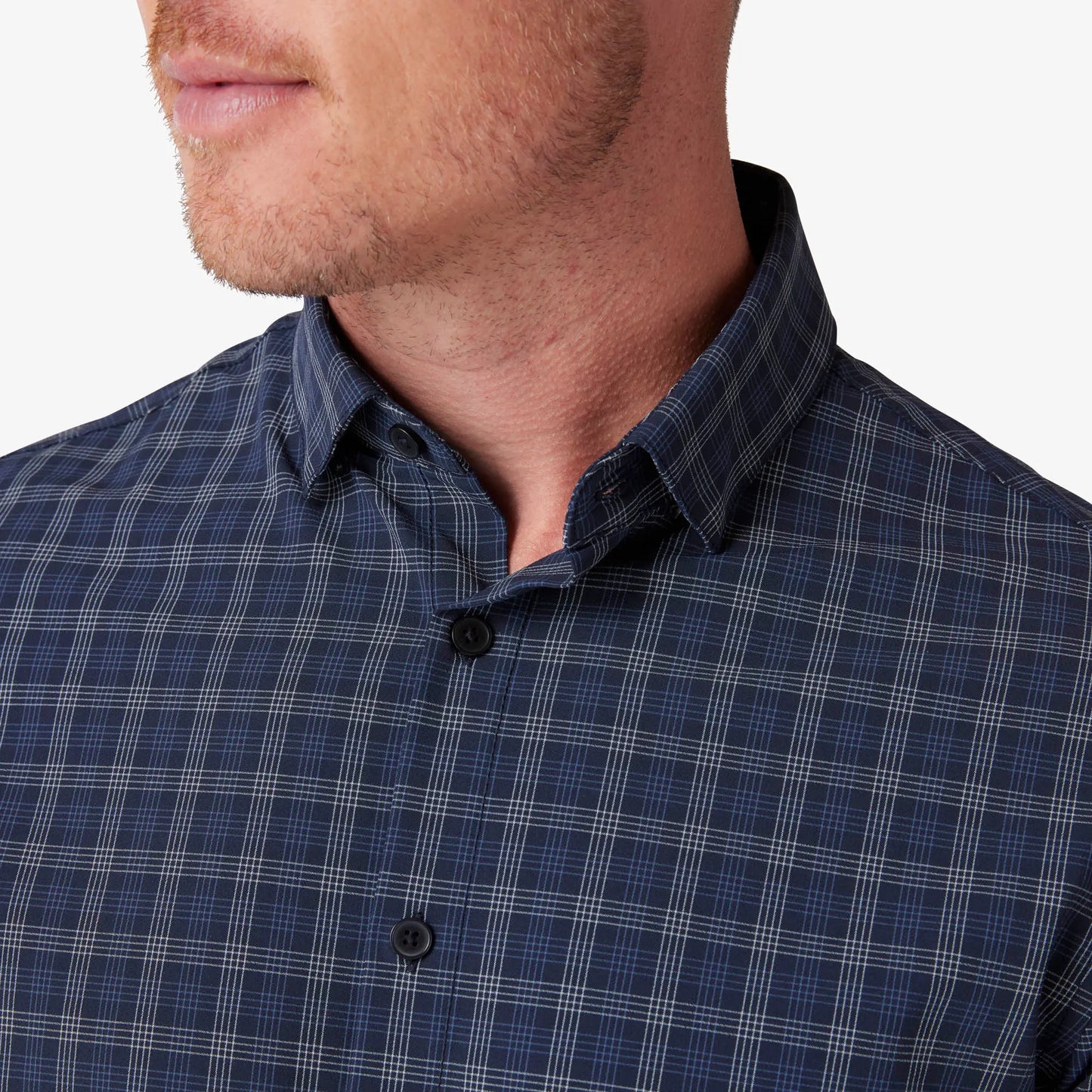 Mizzen + Main Leeward No Tuck LS Navy Dallas Plaid