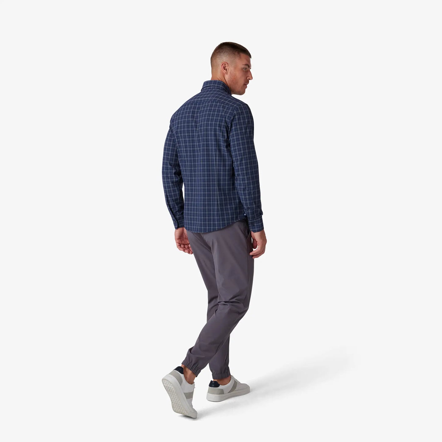 Mizzen + Main Leeward No Tuck LS Navy Dallas Plaid