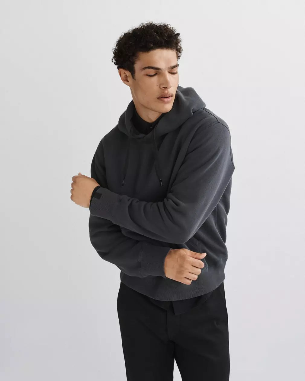 Rag & Bone Damon Hoodie in Vintage Terry Black