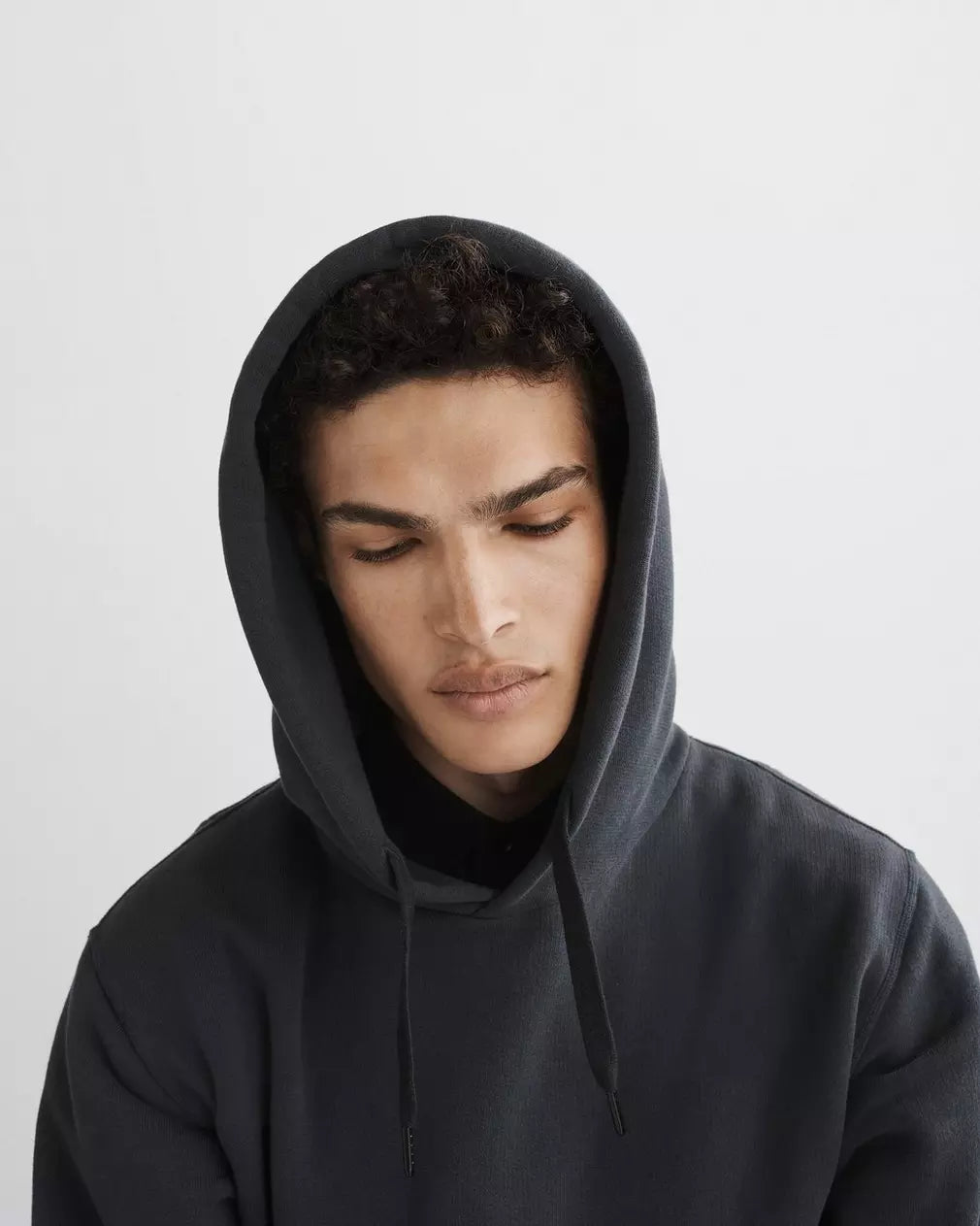 Rag & Bone Damon Hoodie in Vintage Terry Black