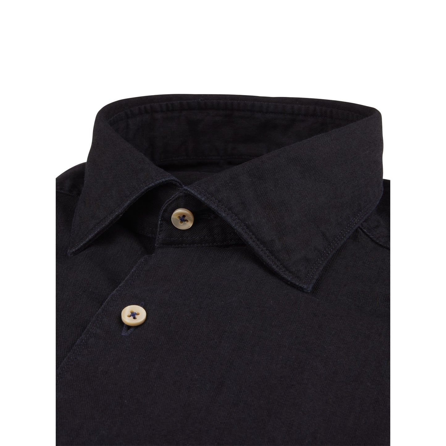 Stenstroms Fitted Solid Washed Black Shirt 173