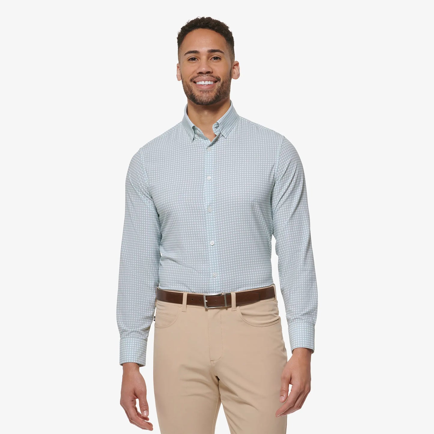 Mizzen + Main Monaco LS Deep Sea Micro Floral Print